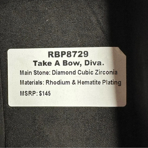 Bomb Party Luxe Bands Take a Bow, Diva RBP8729 NWT Rhodium/Hematite Plating - Picture 5 of 9